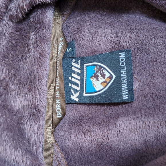 KUHL Moto Vation Full Zip Dark Brown Sherpa Fleece Brown Leather Jacket Small - Picture 5 of 11